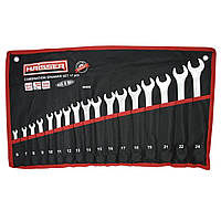 Набір ключів комбінованих COLD STAMPED CRV із 17 од. SATINE, Haisser 48480