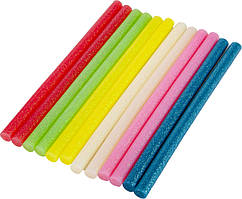 Стрижні клейові MASTERTOOL 11.2х200 мм 12 шт кольорові неонові