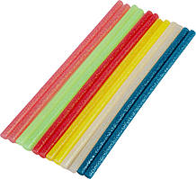 Стрижні клейові MASTERTOOL 7.2х200 мм 12 шт кольорові неонові