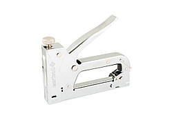 Степлер пружинний WERTVOLL скоба R53 4-14 мм, плавне регулювання сили удару, корпус метал/хром