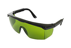 Окуляри відкриті MASTERTOOL КОМФОРТ панорамна лінза напівоправа з регульованими дужками l-клас зелені