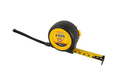 Рулетка MASTERTOOL 5 м 19 мм з магнітами автоматичний фіксатор покриття TPR храповий механізм