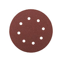 Круг шліфувальний на липучці MASTERTOOL 180 мм/8 отв P60 набір 5 шт