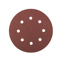 Круг шліфувальний на липучці MASTERTOOL 180 мм/8 отв P100 набір 5 шт