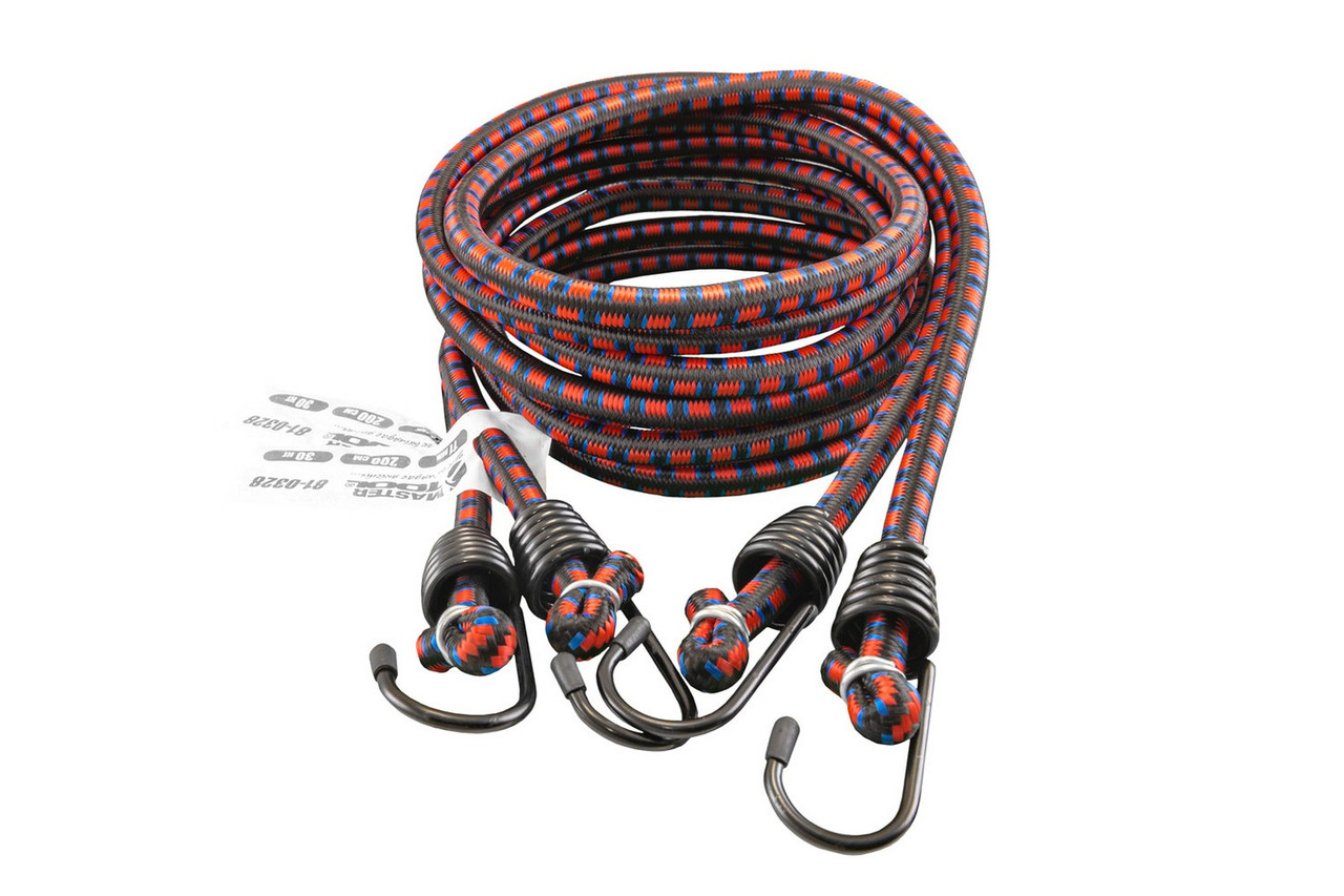 Стяжка вантажу MASTERTOOL гумова Ø 11 мм 200 см набір 2 шт, фото 1