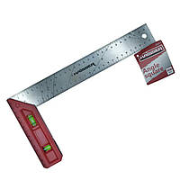 Кутник будівельний з пластиковою ручкой та рівнем 300 мм Haisser 24371