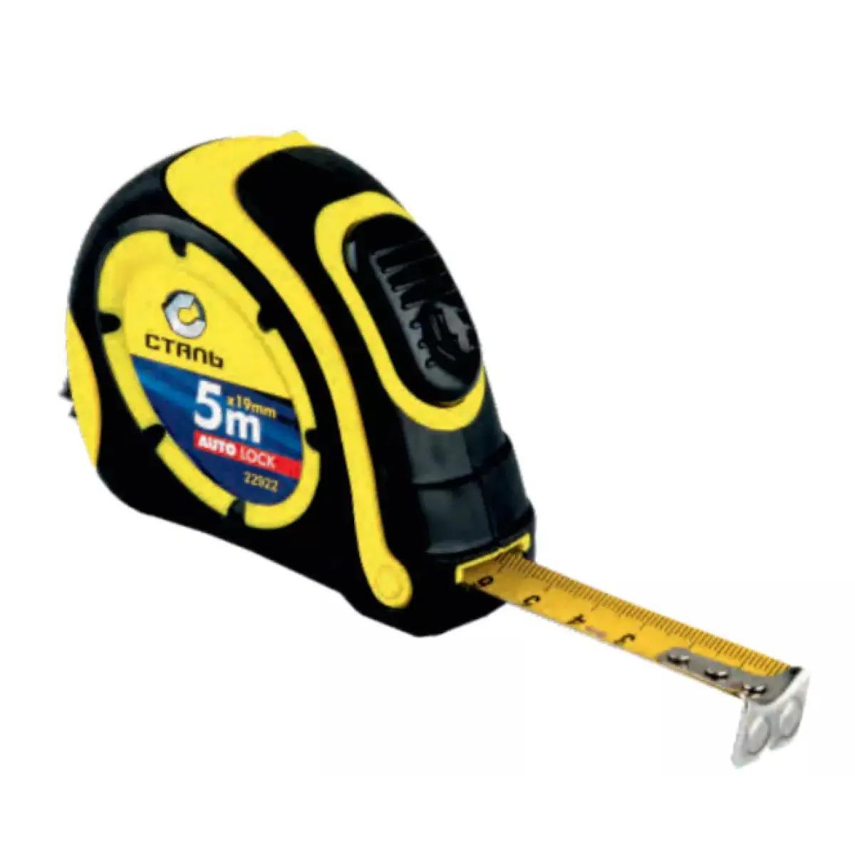 Сталь 22922 Рулетка вимірювальна AUTO стоп 5м х 19мм, фото 1