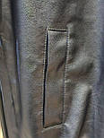 Жіноча чорна куртка косуха зі штучної шкіри з підкладкою — стильна шкіра 2025, S, M, L, фото 8