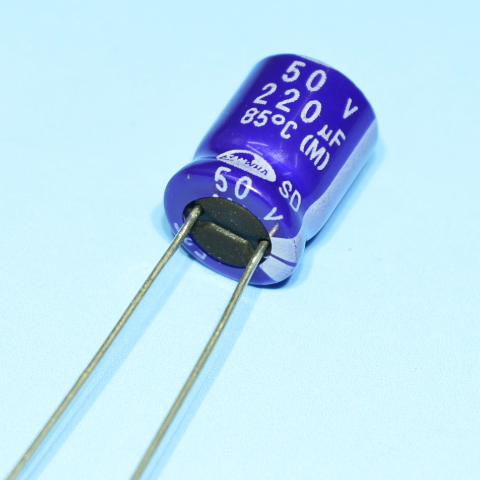 Конденсатор електролітичний 220мкФ 50В Samwha 85*С SD 10*12.5, фото 1