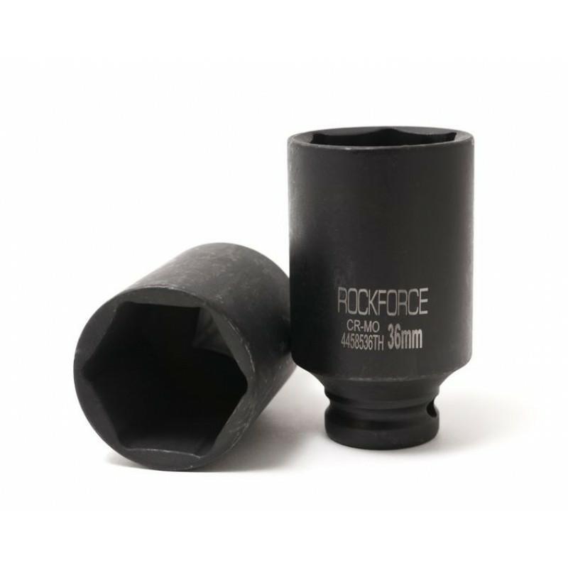 Тонкостінна ударна головка глибокого різьблення 1/2" 36 мм (6-гранна) Rock FORCE RF-4458536TH, фото 1