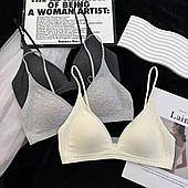 Бюстгальтер-бралет у рубчик із сіточкою між чашками, В-ка