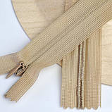 Потаємна блискавка 18см Китай нейлонова основа колір темно-бежевий, фото 3