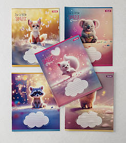 Зошит шкільний 12 аркушів у косу лінію Sweety (768126) 1 вересня