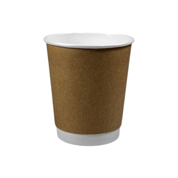 Стакан паперовий разовий двошаровий 250 мл. Крафт / кришка d77, 15 шт