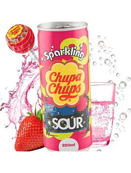 Напій газований Chupa Chups  Sour Strawberry 250 ml