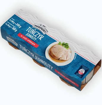 Тунець шматочками у власному соку Marinero 185 g