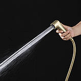 Гігієнічний душ FRAP F2076-3 з паперотримачем та полицею, Ø25, золотий сатин, фото 7