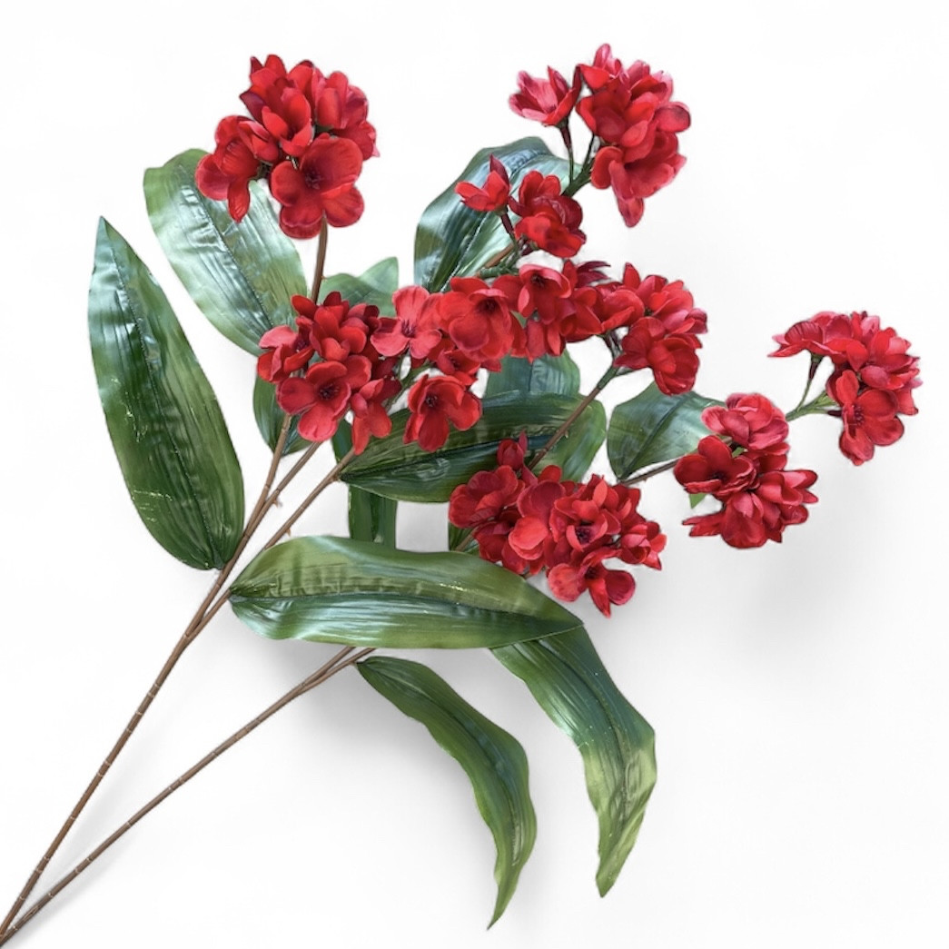 Майстерні квіти Гілка декоративна червона 63 см силікон, фото 1