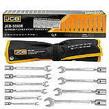 Ключі ріжково-шарнірні JCB набір 10 предметів (8, 10, 12 - 17, 19, 21 мм) JCB-5010R, фото 2