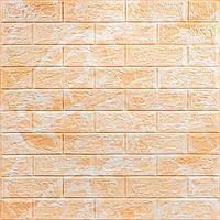 Декоративна 3D панель самоклейка під цеглу Бежевий мармур 700х770х3мм (062-3) SW-00000694