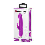 Вібратор із додатковим стимулятором клітора та 12 режимами вібрації Pretty Love Tim Vibrator Purple – для яскравих фантазій, фото 9