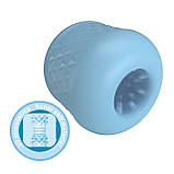 Компактний мастурбатор із подвійним входом та текстурованим каналом Pretty Love Masturbator Cole Light Blue, фото 2