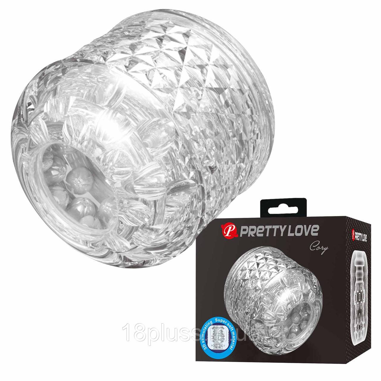 Компактний мастурбатор із подвійним входом та текстурованим каналом Pretty Love Masturbator Cary Transparent, фото 1