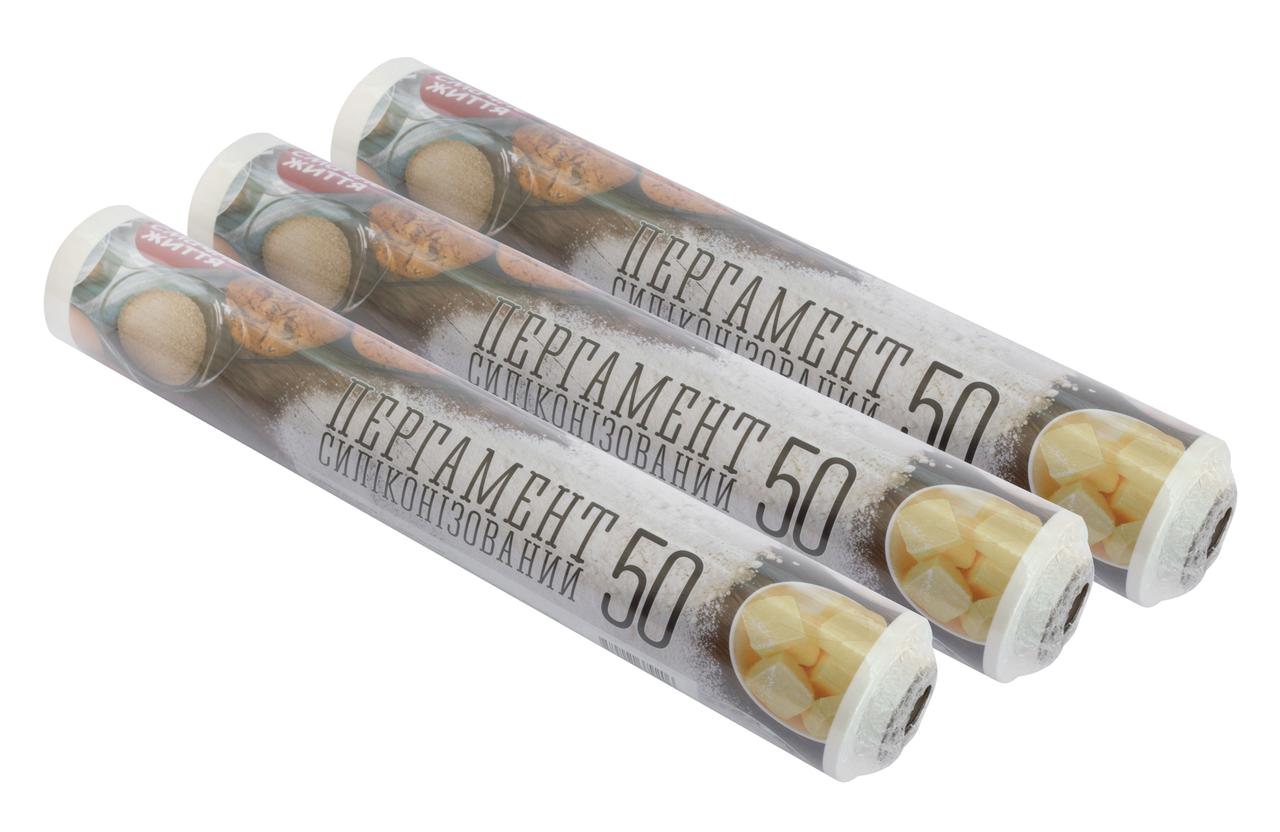 Пергамент для випікання силіконізований білий 50 на втулці (50 метрів * 38 см щільність 39 гр/м²) СМАЧНЕ ЖИТТЯ, фото 1