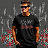 Футболка унісекс Stedman з принтом ОРНАМЕНТ З КОЛОСКАМИ XS чора, фото 4