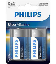 Батарейка LR20 D 1.5V ULTRA Alkaline blister пара 2шт лужні Philips