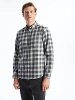 Чоловіча сорочка LC Waikiki/ЛС Вайкікі з кишенею на грудях, в сіру клітинку. фірмова Туреччина