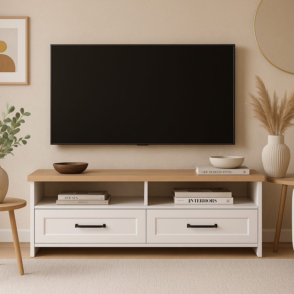 Класична біла тумба під телевізор плазму 140 см з шухлядами прованс у спальню вітальню Верне ВМВ Холдинг