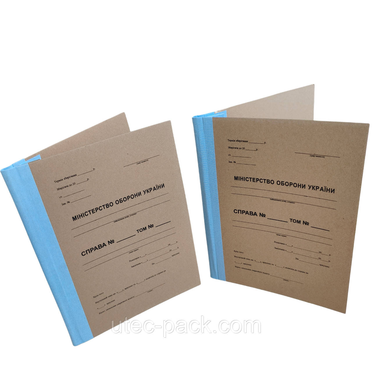 Папка МО України 40 мм коленкор обкладинка справ за особовим складом нотаріуса подвійний клапан, фото 1