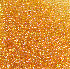 Бісер чеський Preciosa 11050, прозорий райдужний, бурштиновий (10 г)