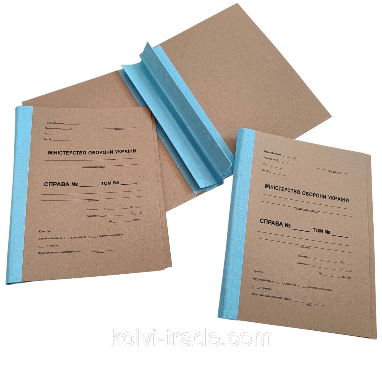 Тверда папка-обкладинка МО України, коленкор, 40 мм, з подвійним клапаном