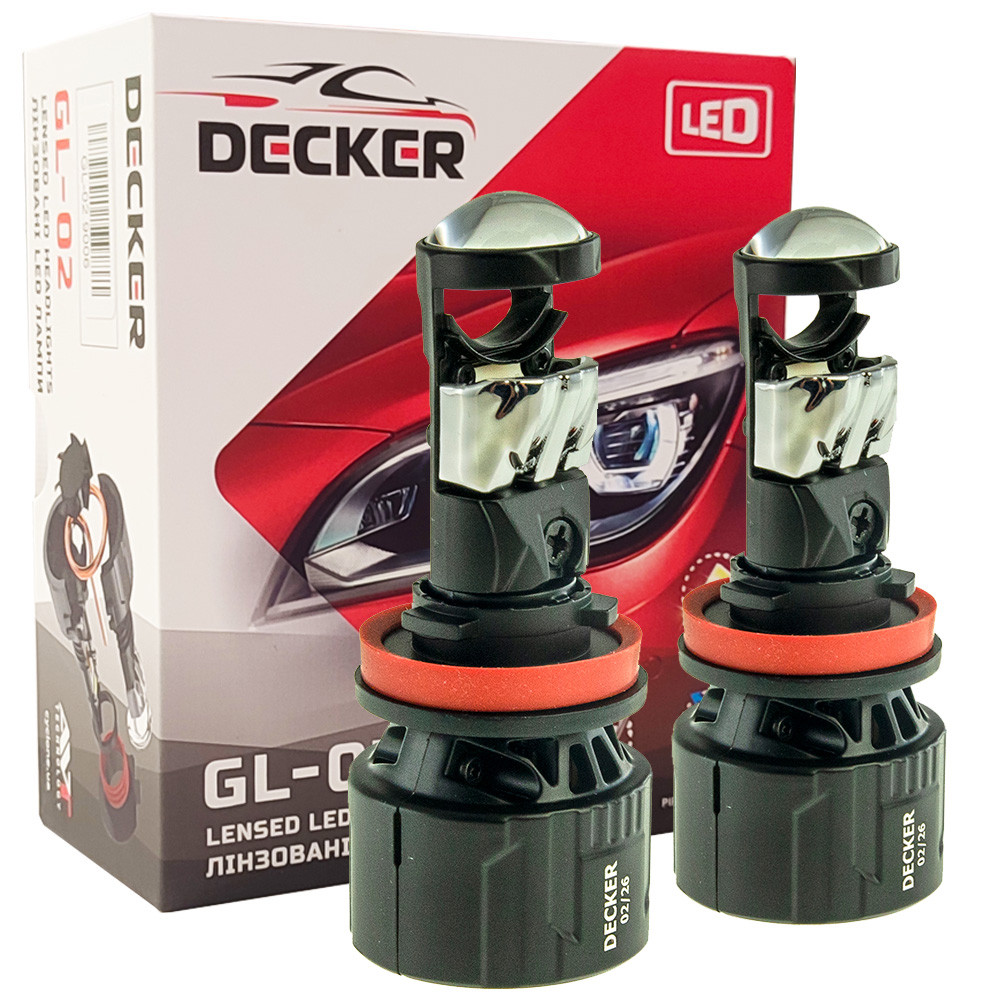 Лампа світлодіодна для фар DECKER LED GL-02 H9 5000K 8000LM 2 шт комплект, фото 1