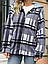 Жіноча флісова сорочка в карту тепла з капюшоном великі розміри та батал 48/50, 50/52, 54/56, 56/58, фото 8