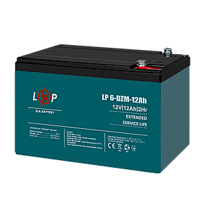 Тяговий свинцево-кислотний AGM акумулятор LP 6-DZM-12 Ah - под Болт М5