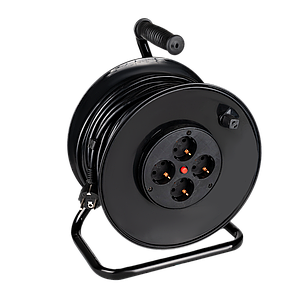 Подовжувач на котушці LP 50м (ПВС 3*1,5), 4 гнізда із заземлюючим контактом до 3.5 кВт