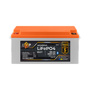 Акумулятор LP LiFePO4 25,6V - 100 Ah (2560Wh) (BMS 80А/50) пластик Smart BT