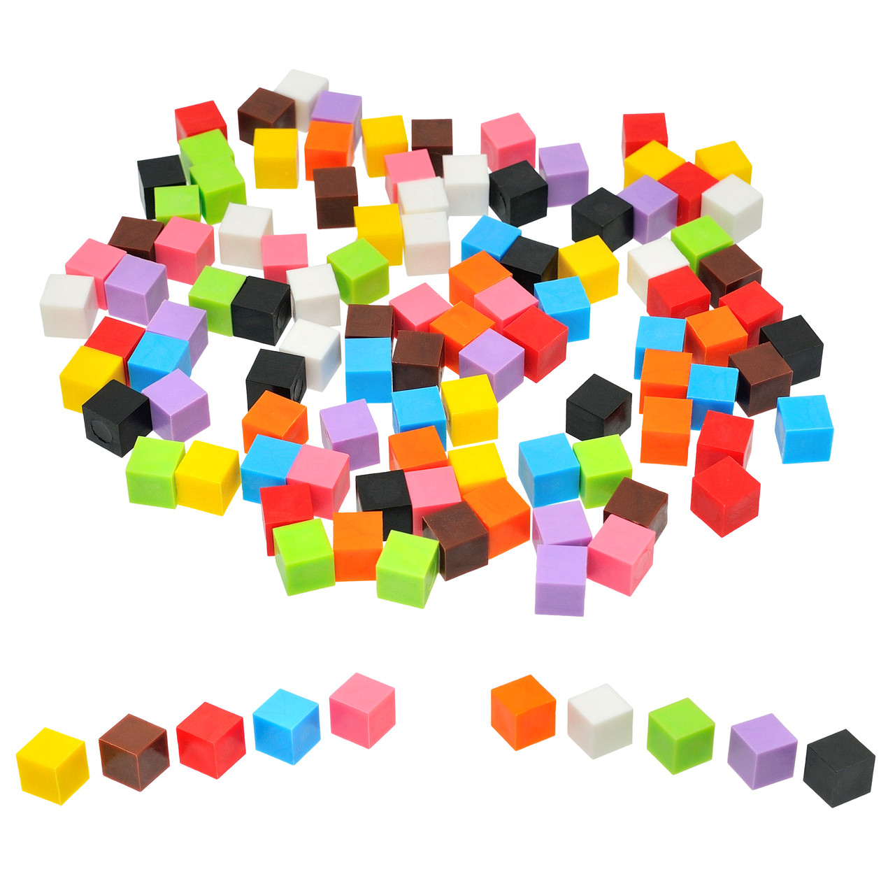 Кольорові кубики для рахунку та занять 100 шт (1 см), фото 1