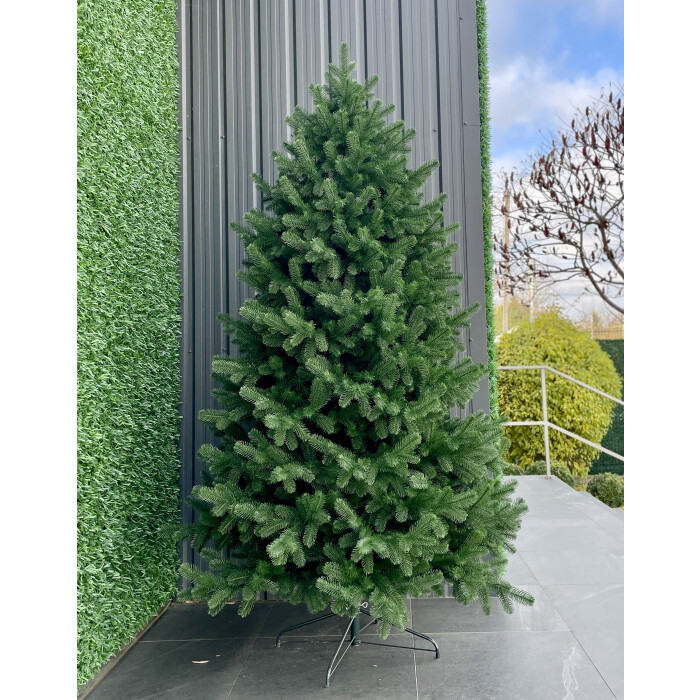 220 см Штучна ялинка новорічна лита Lux зелена з металевою підставкоюю, фото 1
