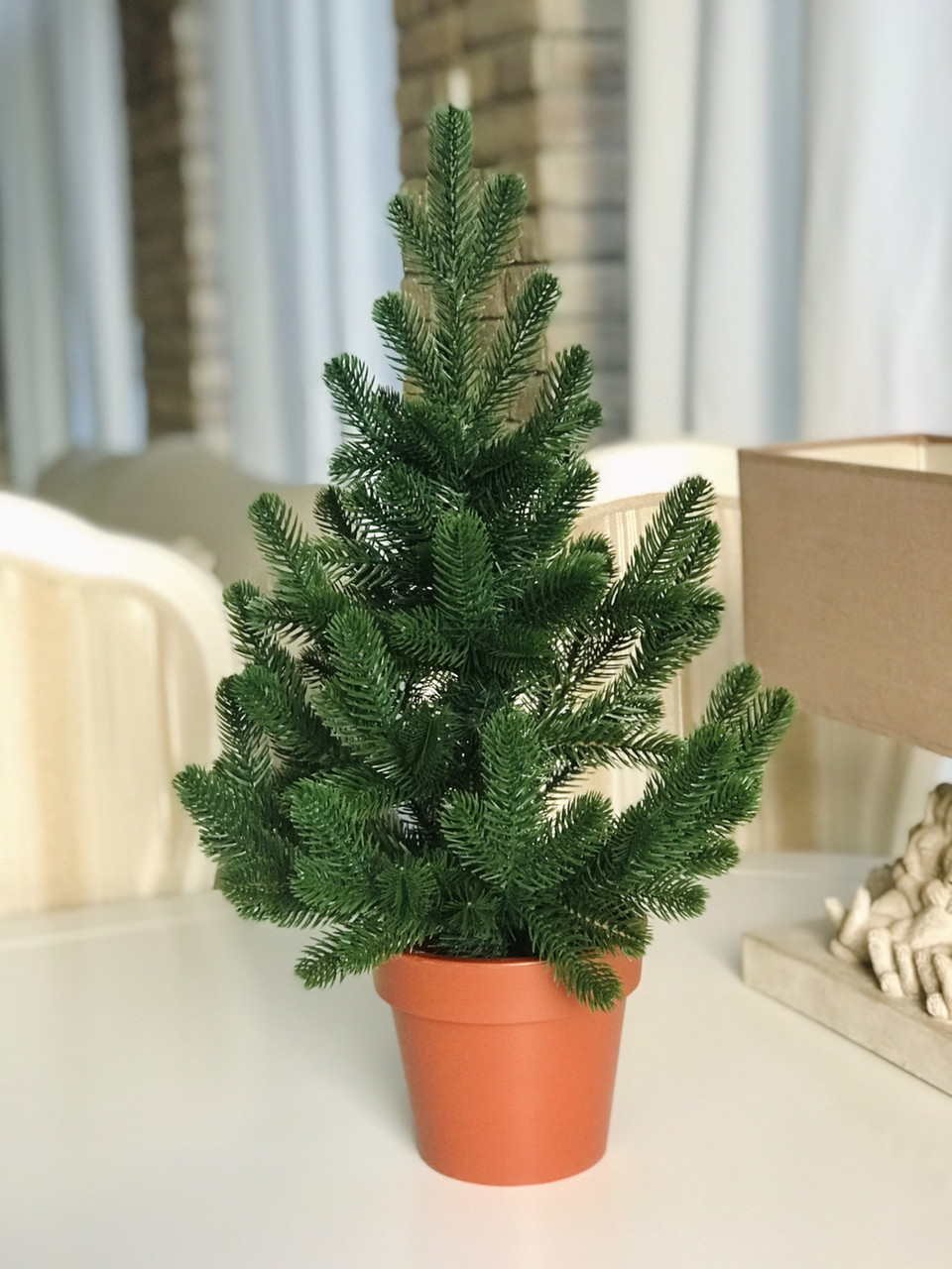 50 см Штучна ялинка новорічна лита Traditional у горщику зелена, фото 1