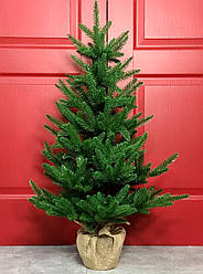 90 см Штучна ялинка новорічна лита Classic в мішковині зелена
