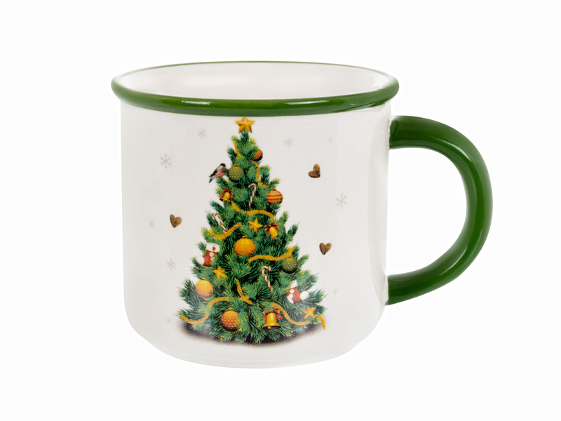 Подарункова новорічна чашка Ялинка 400 мл 1858-0131 кераміка