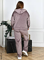 8327-9 Спортивний костюм жіночий на блискавці велюр напівбатал (4 од: 48,50,52,54), фото 3