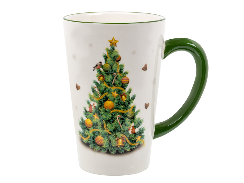 Подарункова новорічна чашка Ялинка 530 мл 1858-0145 кераміка
