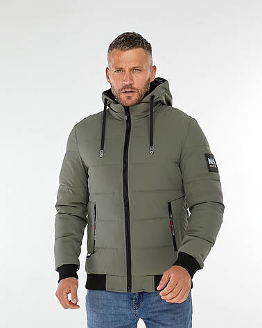 Чоловіча куртка HELLY HANSEN зимова коротка на манжеті, теплий брендовий пуховик із капюшоном хакі, фото 1