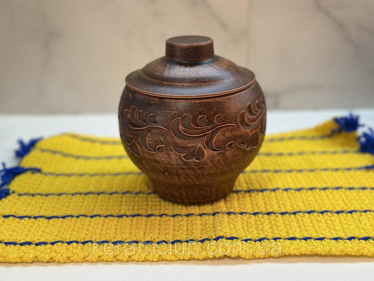 Горщик з червоної глини з молочним випалом 600 мл, фото 1