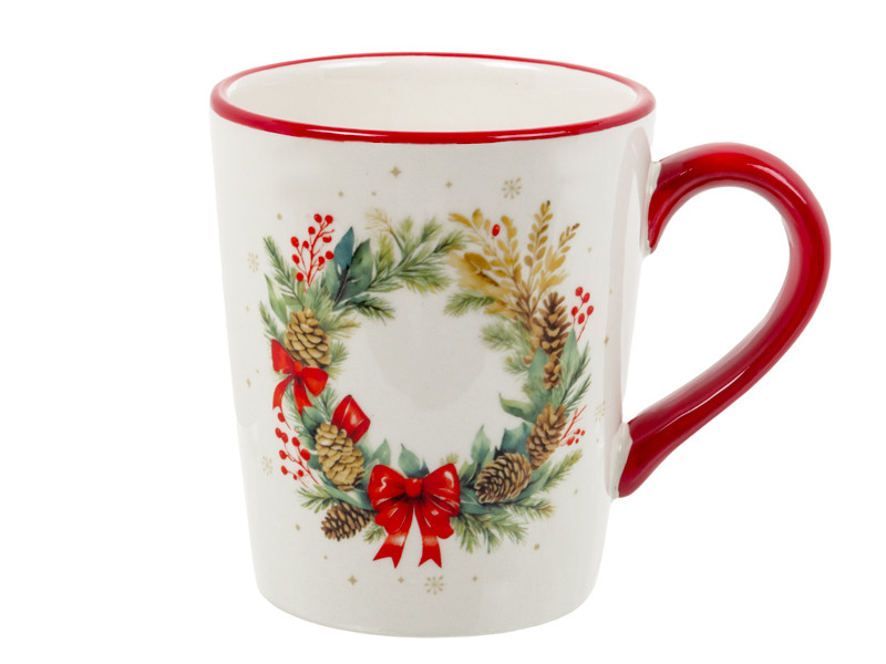 Чашка новорічна Різдвяний Вінок 330 мл 1858-0170 кераміка